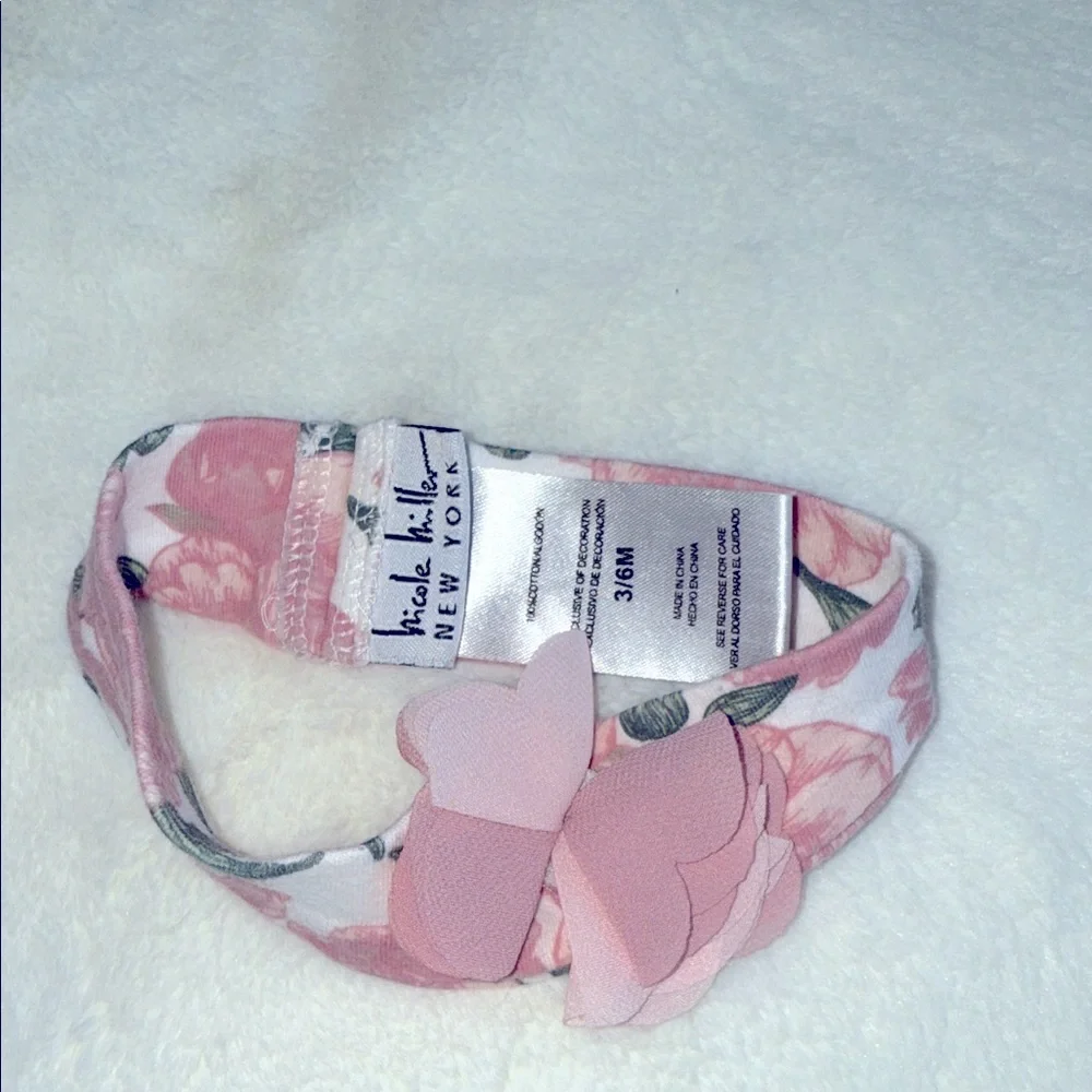Nicole Miller Girls 3-6 Months Pink Floral Hairband‎
